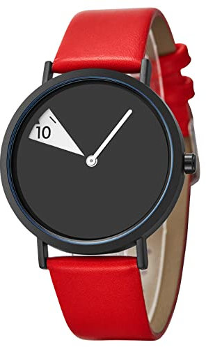 SHENGKE Creative Watch Ultra-Thin Strap Casual Fashion Quartz Minimalist Watch Red