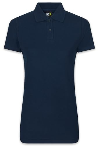Super Lemon Women's Professional Pique Polo Shirt, Classic Short Sleeve with Ribbed Collar and Cuffs, Breathable and Durable Fabric, Ideal for Workwear, Office, Casual, and Uniform Use (Navy, Medium)