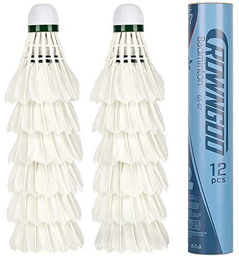ALFFREUDE 12 Stück Badmintonbälle Federbälle ShuttlecocksTraining mit hoher Stabilität und Haltbarkeit geeignet für professionelles Training oder Outdoor-Sportarten
