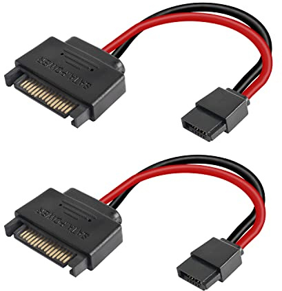 MEIRIYFA SATA Power Adapter - 15 to 6 Pin Slimline Cable (2 Pack)