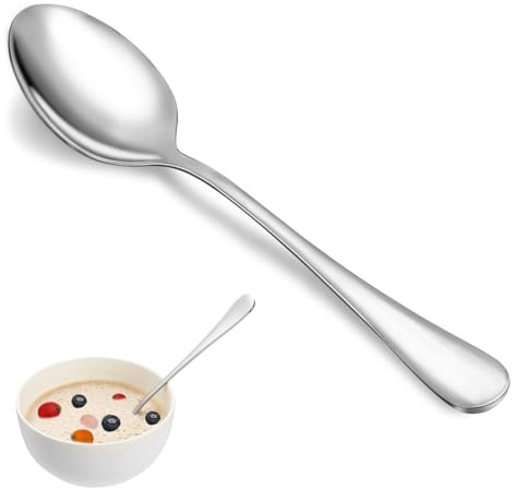 24 Pcs Dinner Spoon Set,Premium Food Grade Stainless Steel Spoons,Durable Metal Spoon,Tablespoon,Spoons Silverware Only,Mirror Finish & Dishwasher Safe,Use for Home,Kitchen and Restaurant - 7.3 inch