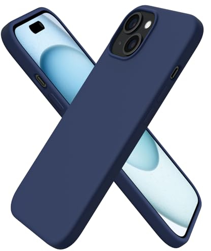 ORNARTO kompatibel mit iPhone 15 Hülle Silikon 6,1 Zoll, Ultra dünne Handyhülle iPhone 15 aus flüssigem Silikon, Kratzfeste und stoßfeste Schutzhülle iPhone 15 Hülle(2023) - Mitternachtsblau