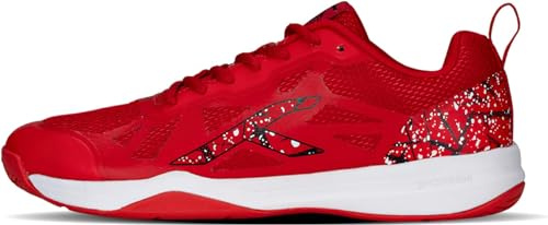 Hundred Blade Mens Badminton Sports Shoes(Non Marking) | Red-Black | 12US/11UK/45EU | for Squashr Table-Tennis,Volleyball,Basketball & Indoor Sports | Lightweight & Durable | Paddle Pickle