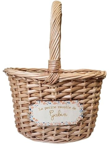 Ma Fabrique Perso - Panier en osier - Liberty - Personnalisable (Orange)