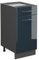 Vicco Küchenunterschrank Fame-Line, Dunkelblau Hochglanz/Anthrazit, 40 cm, AP Marmor