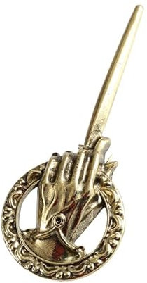 GAUEIOUR Broche Main du Roi en Métal - Accessoire de Justice en Alliage Sceptre du Roi - Bronze Antique pour Accessoires de Film et Télévision, taille unique, Métal, Pas de gemme