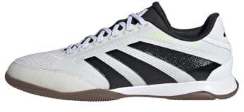 adidas Unisex Predator League Indoor Football Boots, Cloud White/Core Black/Lucid Lemon, 42 EU