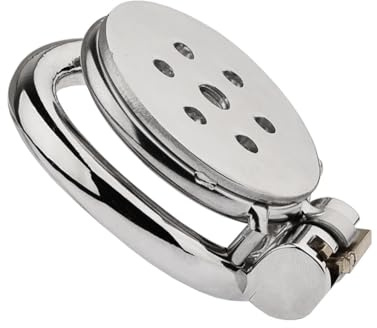 JOEYSUT Flat Steel Chastity Cage for Men, Inverted Cage with Curved Ring 50mm