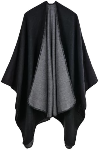 Lifetooler Poncho Donna Caldo Mantella Donna Invernale Fronte Aperto Reversibile Cardigan Elegante Scialle Lavorato a Maglia per Primavera Autunno Inverno