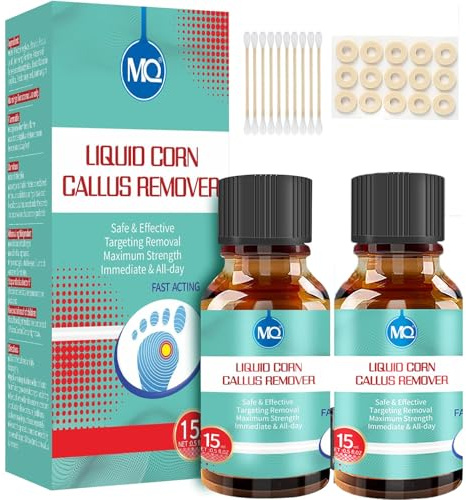 MQ 2Pcs RIMOZIONE LIQUIDA DI VERRUCHE E CALAMBRE, 15ml Rimuovi Verruca, Soluzione Contro Calli e Duroni, Rimuovi Calli, Rimuovi Verruche, Alleviamento del Dolore da Mais e Cura dei Piedi