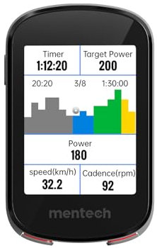 mentech Avant 700 GPS Bike Computer with 2.8 Touchscreen, Dual-Band 5 Satellite Systems, 32GB Storage, IPX7 Waterproof, ANT+/Bluetooth 5.2, for Cycling Navigation & Training