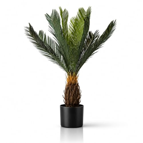 PASCH® Helecho de palmera (80 cm) – plantas artificiales como reales | palmera artificial | plantas artificiales grandes | plantas artificiales grandes | plantas artificiales grandes en maceta |