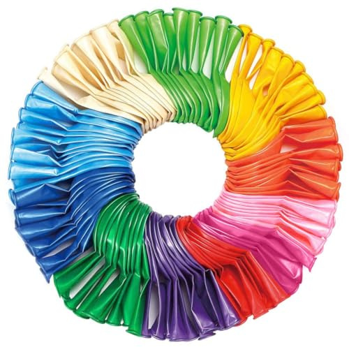 110 Pièces Ballons Colorés, 12 Pouces Latex Ballon Multicolore, Ballons Couleur Assortiment, pour Anniversaire Mariage Décoration de Fête, 11 Couleurs