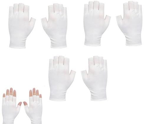 3 Pairs Multi-Functional and Breathable Cotton Gloves with Excellent Elasticity Fit to Shapes of Hand, Moisturising Gloves to Relieve Dry Hands, White Fingerless Glove for Male and Female