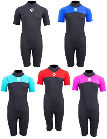 Two Bare Feet Kids 2.5mm Shorty Wetsuit for Boys & Girls – Neoprene Summer Wetsuit for Swimming, Surfing & Watersports