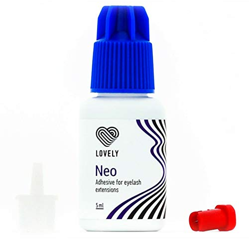 LOVELY Eyelash Glue NEO 5ml Nero - colla liquida e veloce, tempo di asciugatura IMMEDIATO - forza adesiva di 8 settimane - molto elastica, molto resistente - per estensioni di ciglia professionali
