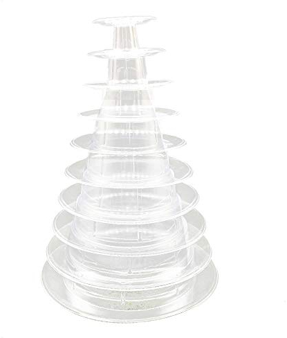 Fransande Présentoir à gâteau rond en PVC 10 étages pour macarons