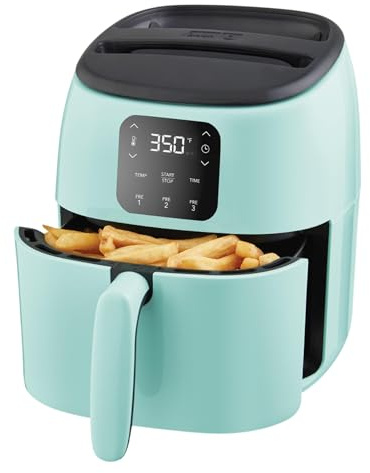 Dash Digital Tasti-Crisp™ Air Fryer - Compact Electric Digital Fryer With Auto Shut-Off Feature - Ideal for Small Spaces - AirCrisp® Technology - 2.6 Quarts - Aqua