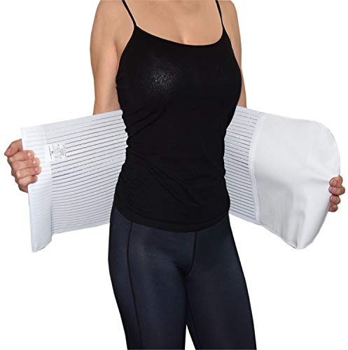 BODYPERFECT Postpartum buikwrap Bauchgurt Nach op Verstelbaar Rückbildungsgürtel Nach Geburt Kaiserschnitt Schwangerschaft Bauchgurt mit Rückenunterstützung Unisex 28 cm (Weiß, M)