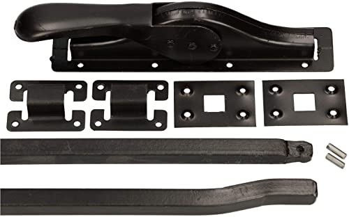 KOTARBAU® Tortreibriegel Torverschluss Türtreibriegel Torbeschlag Torverrieglung Torflügel Torriegel Garagenschloss Torzubehör Set Pulver Schwarz 2500 mm