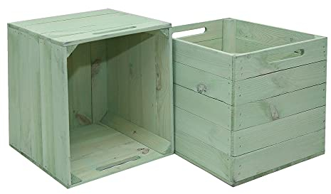 MARWOOD - 2 Contenitori in Legno per Scaffali Kallax, Inserti, Cassetta per Frutta, Cassetta di Legno, MADRYT