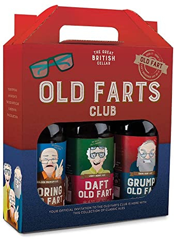 The Great British Cellar Old Farts Club - Gift Pack Containing 3 x 500 ml Ales - Includes Boring Old Fart 5 Percent, Daft Old Fart 4.5 Percent, Grumpy Old Fart 4.8 Percent