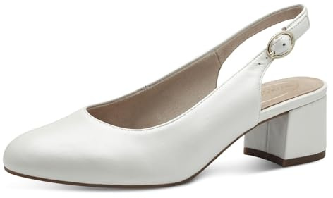 Tamaris Comfort escarpins slingback femme cuir élégants, Pearlized, 37 EU