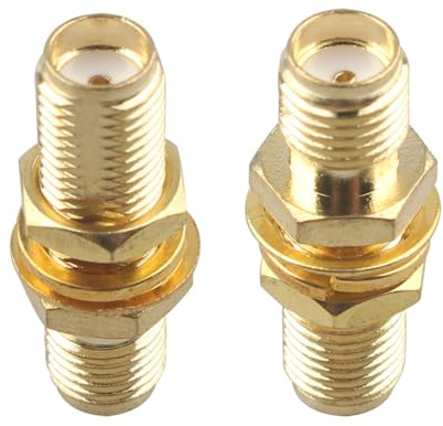 Futheda 2 st SMA hona till SMA hona adapter skottpanel montering SMA hona till hona kontakt SMA antennuttag adapter RF hona koaxial för 4G-antenner WiFi GPS-antenn trådlösa LAN-enheter
