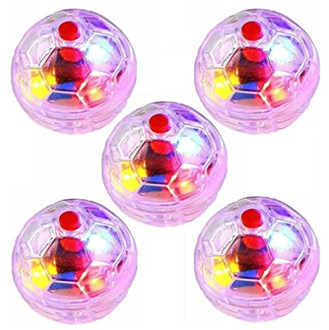 CAKEEYUM 5 PCS Cat Ball Motion Ghost Light Up Cat Balls LED Motion Activated Ball Light Up Dog Interactive Toys