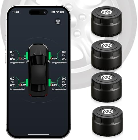 Moman ​​TPMS Autocaravane 4 Capteurs, Alarme Pression Température Pneus Sans Fil iOS Uniquement​​(0-16 bar)