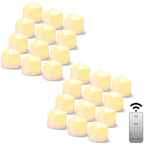 Da by Lumino a LED con telecomando, luce elettrica lampeggiante alimentata a batteria, 3,8 x 3,8 cm, per festa di nozze, Halloween, Natale, decorazione per la casa, 24 pezzi