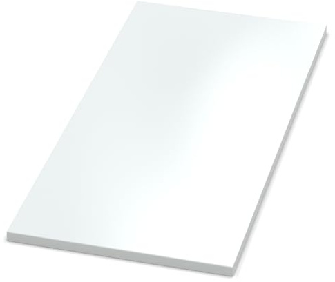 AUPROTEC Piano da tavolo 19 mm, bianco cristallo, 1000 mm x 700 mm, pannello di legno, decorazione truciolare con bordo in ABS da 2 mm, scelta: 100 x 70 cm