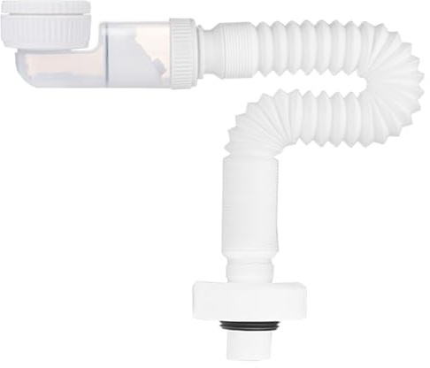 ZYEKIU Flexible Sifon, Blanco Desague Lavabo, Extensible Fregadero, para Bidé, Baño ó Cocina, Repuesto de Instalación, Junta de Empalmes Estándar, Disponible en Varios Tamaños