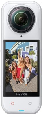 Insta360 X5 Blanc Satiné - caméra 360 8K étanche, Basse lumière de Pointe, Perche à Selfie Invisible, objectifs Robustes et remplaçables, 3h d'autonomie, Pare-Vent intégré