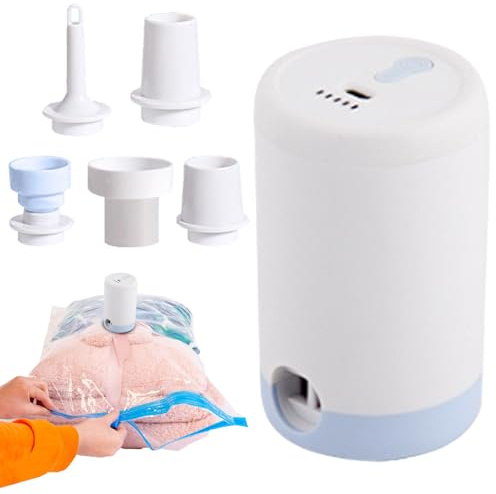 Bomba Eléctrica para Bolsas de Vacío Herramienta Inalámbrica de Inflado y | Bomba De Aire Para Bolsas De Compresión para Viajes Hogar Vacaciones Apartamento