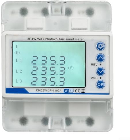 3Phase WiFi per contatore di energia per Tuya, contatore di elettricità intelligente, con ritardo di sovracorrente, gestione remota, per famiglie, laboratori sistemi di alimentazione