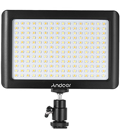 Andoer Lampes Vidéo LED Lumière Caméra Lumière Vidéo Eclairage Photo Lampe Portable pour Caméscopes DSLR 3200k / 6000k Vidéo Light Panel pour Canon Nikon Appareil Photo Reflex Numérique Caméscope Dv
