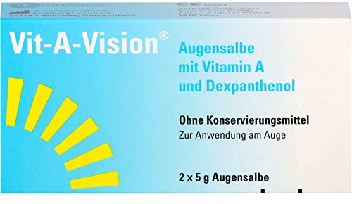 Vit-A-Vision Augensalbe – Zur langanhaltenden Verbesserung des Tränenfilms & Schutz der Augenoberfläche bei Augentrockenheit, mit Dexpanthenol und Vitamin A, konservierungsmittelfrei, 2 x 5 g