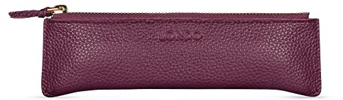 Londo Estuche de Cuero Con Cremallera Para Lápices y Bolígrafos, Piel Genuina, Unisex