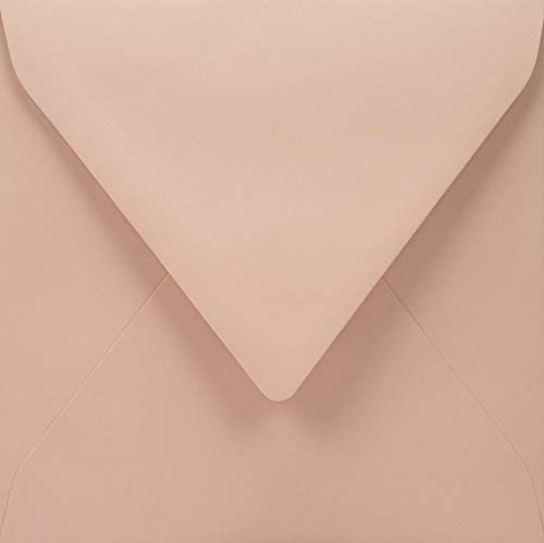 Netuno 25 quadratische Briefumschläge Blass-Rosa 153x 153 mm 110g Woodstock Cipria Recycling Briefhüllen quadratisch Umweltpapier Umschläge farbig für Ostern Weihnachten Hochzeit Geburtstag Taufe