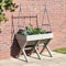 feel good Raised Wooden Veg Planter 100cmx 70cm x 78cm Large Wooden Trough Planter With Support System For Trailing Plants