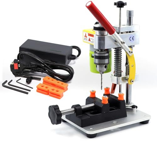 NovelLife Mini Drill Press Precision Benchtop Drilling Machine Elecric Portable Table Driller CNC 795 Motor B10 Chuck Metal Wooden DIY Jewelry Making Crafts Tool