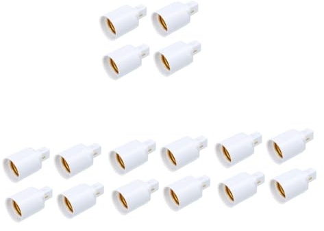 DOITOOL 16 Stück G24 Auf E27 Lampensockel Adapter, D-Umwandlung Lampenkopf-Stecker-Adapter E12-Glühbirnen E27-Glühbirne E27-Fassungshalter-Adapter Glühbirnen-Fassungshalter Lampenfassung