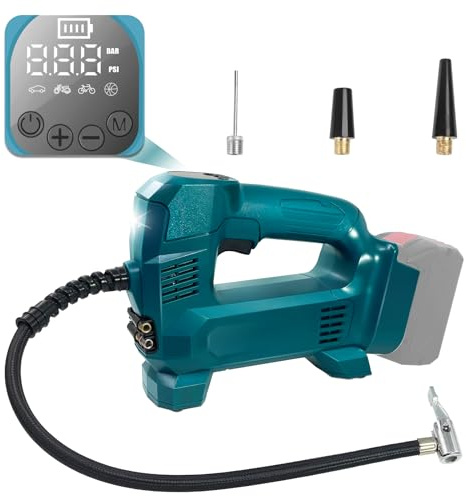 BTRUI Compresor de batería para Bosch Professional sistema de batería de 18 V, compresor de aire portátil de 150 PSI con manómetro digital para coche, moto, bicicleta pelotas (no batería)