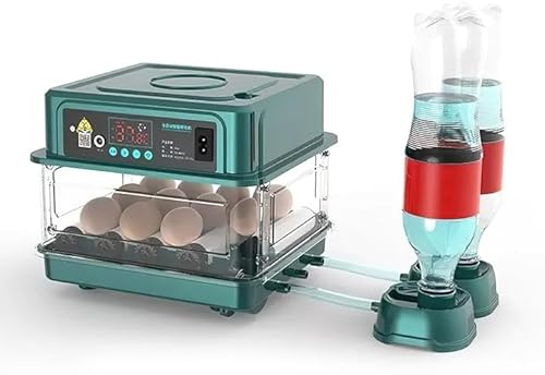 UIOEEJY Incubadora de huevos profesional LED, Incubadora automática con sistema de giro automático y control de temperatura, Incubadora de huevos automática 9/15 huevos (9 piezas)