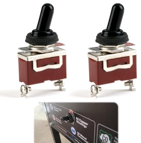 2pcs Wasserdichter Marine-Kippschalter 12v/230v, Zweipoliger Doppel Toggle Switch, 15A, 2 Polig, Ein/Aus SPST Mit Wasserdichter Kappe für Auto, LKW, Boot