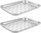LDXDRU Grillschale Edelstahl 2er Set, Grillschalen für Gasgrill Rechteckig, 34.5x24x2.5cm Robuste Grillschale für Edelstahl Wanne den Aussenbereich Zubehör Schale