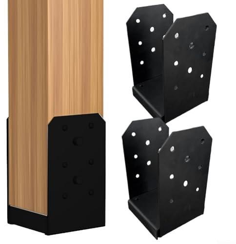 ZYWUOY 2Pcs Post Base Ancoraggio, 4x4 Pollice Regolabile Calcestruzzo Post Base Anchor Con Zincato Foglio