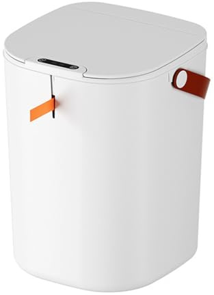 Tyenaza 20L Cubo de Basura Automático con Sensor, Bote de Basura Inteligente Sin Contacto para Baño, Bote de Basura Inteligente con Asa, para Cocina Oficina Retrete RecáMara, 23,5x23,5x34,5cm(Blanco)
