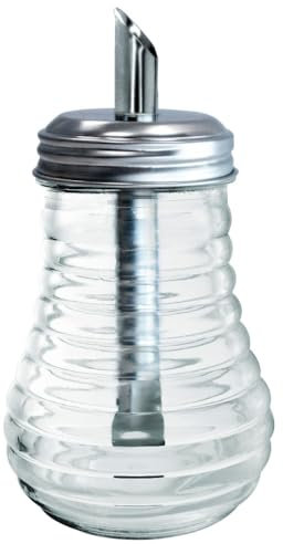 NERTHUS FIH 1369 Sucrier en verre avec bouchon distributeur – Design avec tube pour un dosage facile, idéal pour la cuisine ou la cafétéria